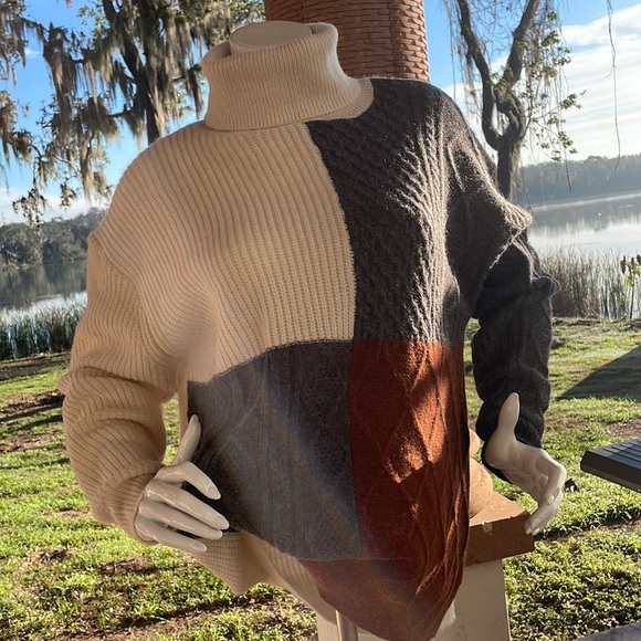 Vici Grayce Colorblock Turtleneck size M. - Picture 3 of 9